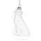 Happy Dog - Blown Clear Glass Christmas Ornament